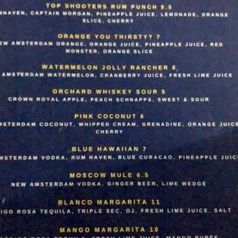 Top Shooters - Cocktail Menu - Sports Bars Near Me - Columbia, Illinois