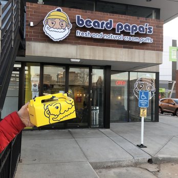 Beard Papa's - Outside with our cute little box - Desserts Near Me - Denver, Colorado Beard Papa's - Outside with our cute little box - Desserts Near Me - Denver, Colorado