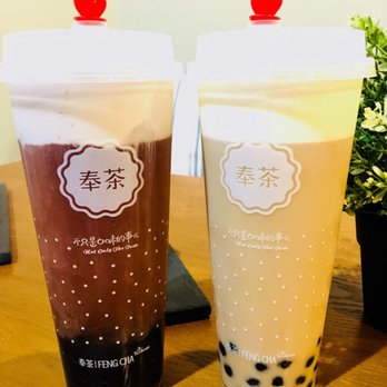 Feng Cha Teahouse - Earl Grey Tea with Taro Foam and Oreo Milk Tea with Cheese Foam-both AMAZING y'all! - Desserts Near Me - Richardson, Texas