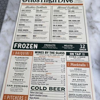 Otto’s High Dive - The drink menu - Cocktail Bars Near Me - Orlando, Florida Otto’s High Dive - The drink menu - Cocktail Bars Near Me - Orlando, Florida