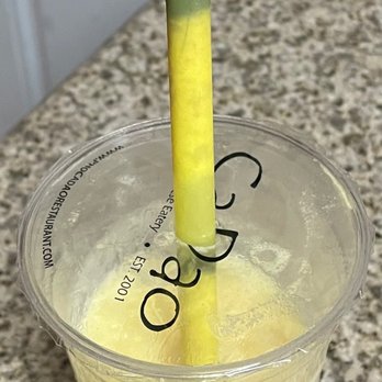 Pho Ca Dao & Grill - Hair in the straw and inside mango smoothie. - Vietnamese Near Me - Santee, California Pho Ca Dao & Grill - Hair in the straw and inside mango smoothie. - Vietnamese Near Me - Santee, California
