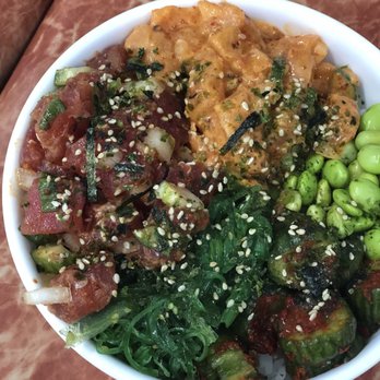 Ohana Kitchen - Poke bowl with spicy salmon and tuna - Korean Near Me - Burien, Washington