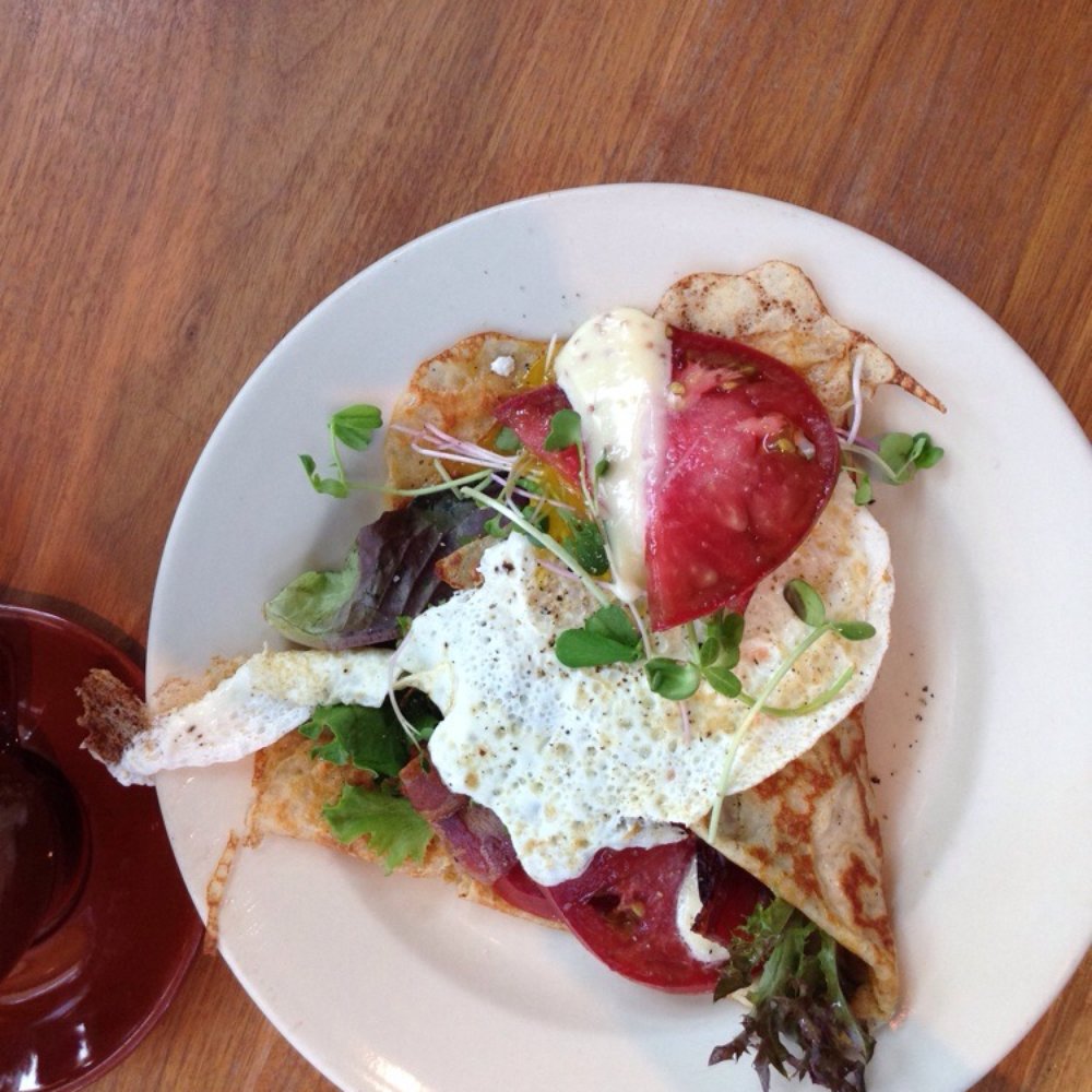Bradbury's - Bacon, heirloom tomato and fried egg crepe. - Coffee & Tea Near Me - Madison, Wisconsin Bradbury's - Bacon, heirloom tomato and fried egg crepe. - Coffee & Tea Near Me - Madison, Wisconsin