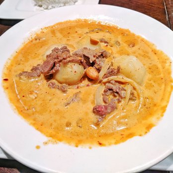 BKNY Thai Restaurant - Massaman Curry w/ Rice - Thai Near Me - Bayside, New York BKNY Thai Restaurant - Massaman Curry w/ Rice - Thai Near Me - Bayside, New York