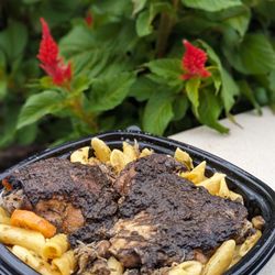 Miss Johnnie Mae's - Rasta Pasta - Jerk chicken, extra spicy