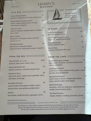 Menu photo 6 Harry's Beach House Seattle, WA