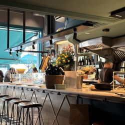 Inside the restaurant.