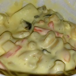 Macaroni salad base was the consistency of paste Macaroni salad base was the consistency of paste