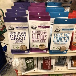 Neighborhood Pet Market - Unique treats! Gotta love the names...