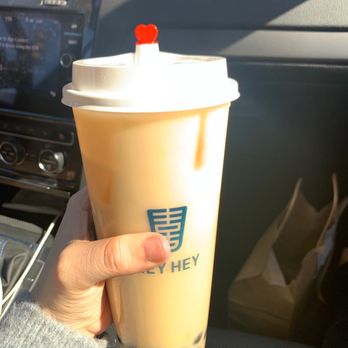 Hey Hey - Build Your Own Milk Tea (Iced) - Jasmine Green w/ almond milk + Boba - Coffee & Tea Near Me - Los Angeles, California Hey Hey - Build Your Own Milk Tea (Iced) - Jasmine Green w/ almond milk + Boba - Coffee & Tea Near Me - Los Angeles, California