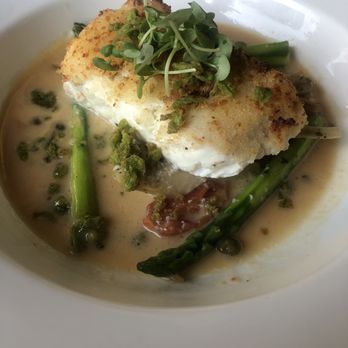 The Stonehouse Restaurant - Parmesan Crusted Halibut - New American Near Me - Santa Barbara, California