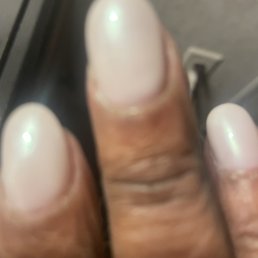 Half done nails.  Not filed