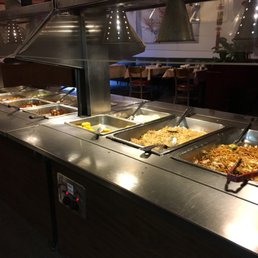 Buffet with many dishes empty Buffet with many dishes empty