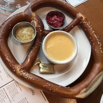 Great Dane Pub & Brewing - Pretzel with beer cheese, berry mustard and whole grain mustard. - American Near Me - Madison, Wisconsin Great Dane Pub & Brewing - Pretzel with beer cheese, berry mustard and whole grain mustard. - American Near Me - Madison, Wisconsin