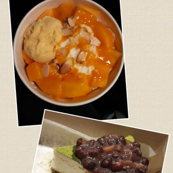 Something Sweet - 1) Mango Frappe (Shaved Ice) 2) Matcha Red Bean Cheesecake - Desserts Near Me - Richmond, British Columbia Something Sweet - 1) Mango Frappe (Shaved Ice) 2) Matcha Red Bean Cheesecake - Desserts Near Me - Richmond, British Columbia