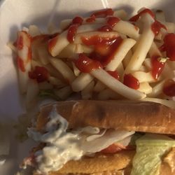 Corner Cafe - Fish sandwich and undercooked fries