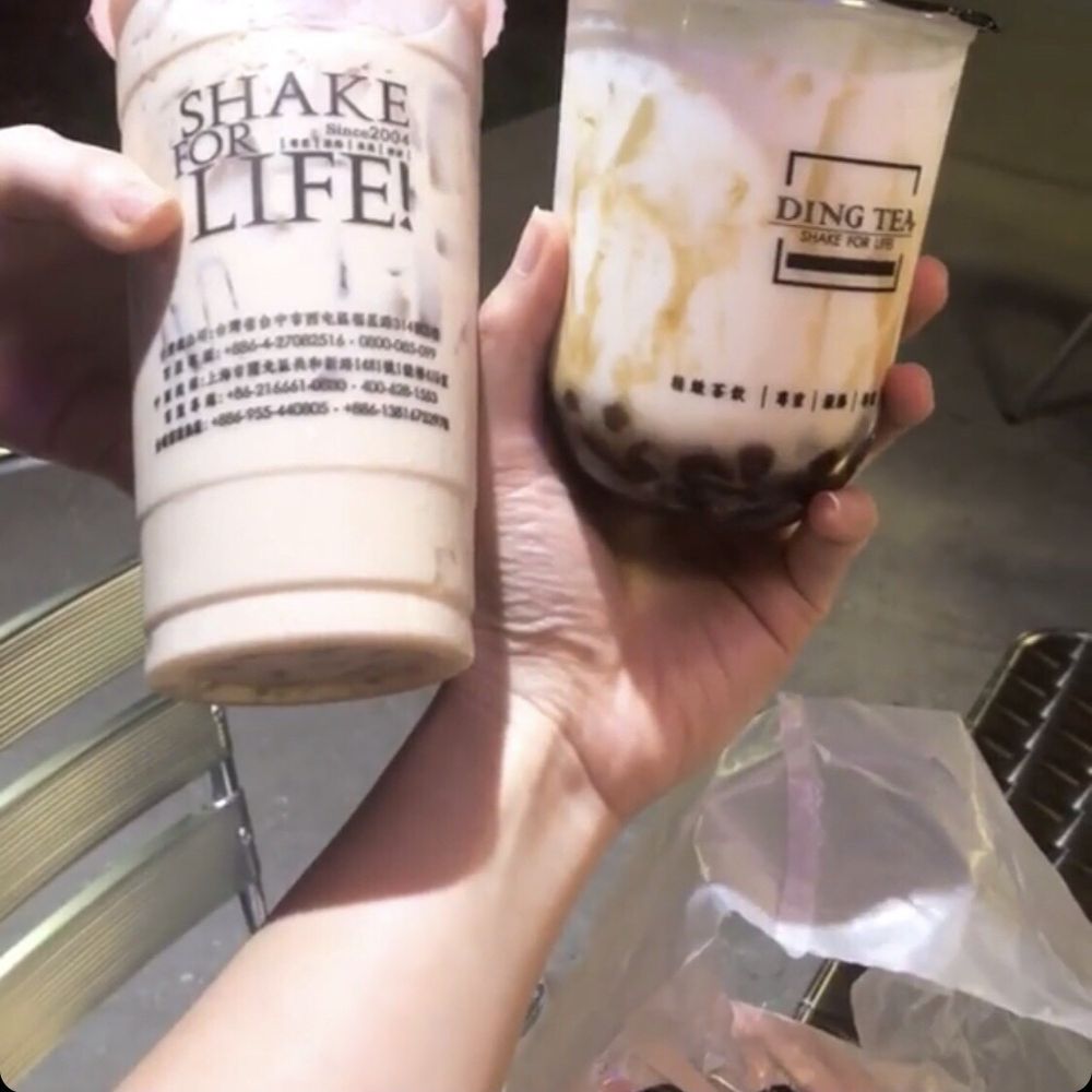 Ding Tea Pinellas - The milk tea on the left was ok - Bubble Tea Near Me - Pinellas Park, Florida