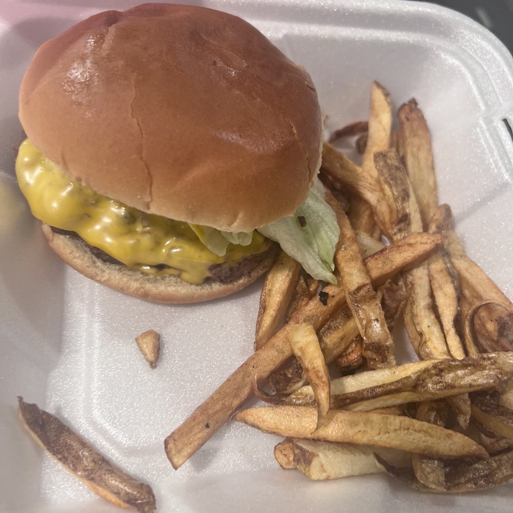 Southern Delights - Cheeseburger with fries (other side options were available as a pairing) - New American Near Me - Bennettsville, South Carolina Southern Delights - Cheeseburger with fries (other side options were available as a pairing) - New American Near Me - Bennettsville, South Carolina