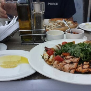 Sette Osteria - Grilled seafood. Salmon, calamari, shrimp, arugala, cherry tomato - Italian Near Me - Washington, DC, District of Columbia Sette Osteria - Grilled seafood. Salmon, calamari, shrimp, arugala, cherry tomato - Italian Near Me - Washington, DC, District of Columbia