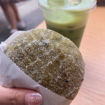 Cafe Dulce - Matcha donut with custard - Coffee & Tea Near Me - Los Angeles, California