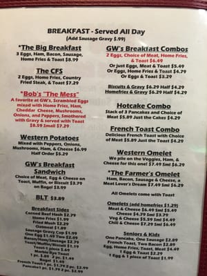 Menu photo 2 Gw's Fine Food and Spirits Tiffin, OH Menu photo 2 Gw's Fine Food and Spirits Tiffin, OH