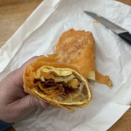 Breakfast burrito with bacon Breakfast burrito with bacon