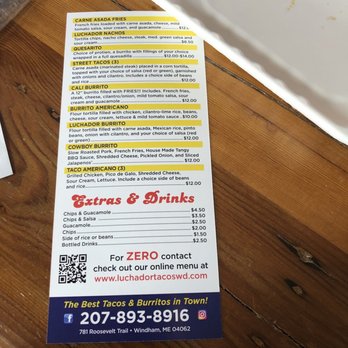 Luchador Tacos - Menu - Tacos Near Me - Windham, Maine
