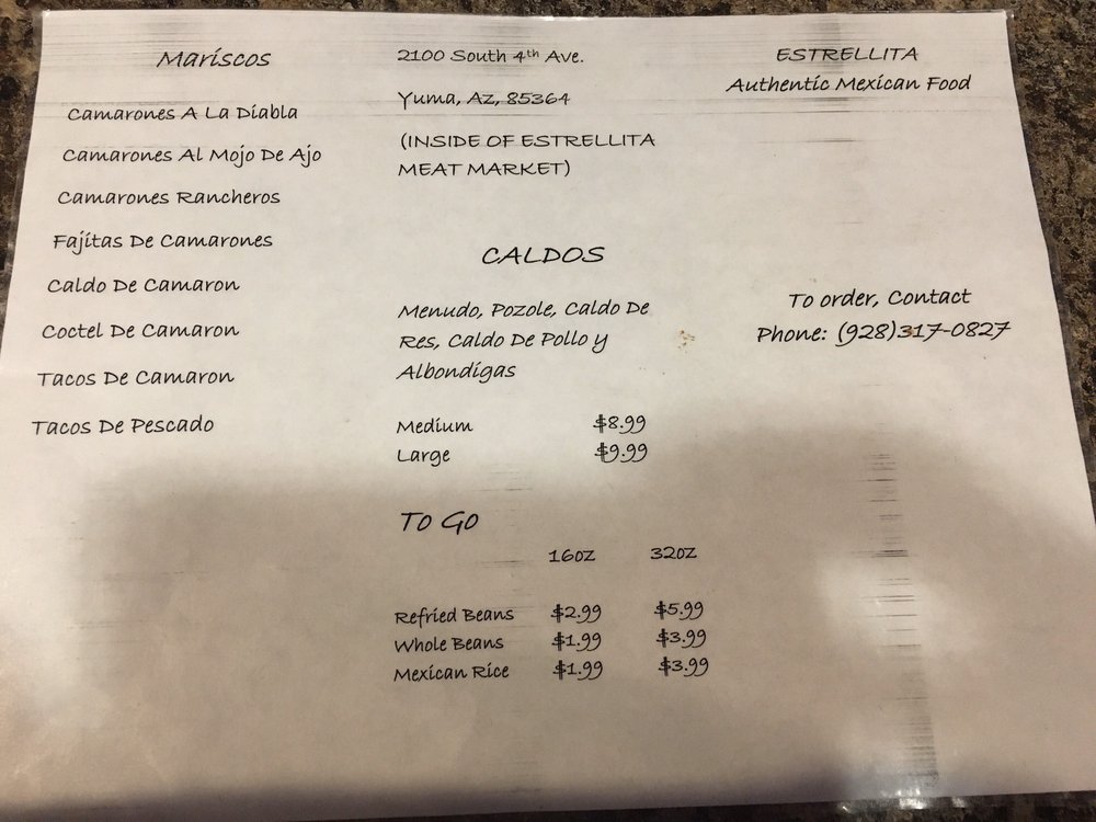 ESTRELLITA MEAT MARKET None UPDATED Meat Shops 2100 S 4th Ave