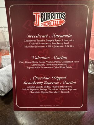 Menu photo 1 TJ’s Burritos & Coffee Bloomfield, CT Menu photo 1 TJ’s Burritos & Coffee Bloomfield, CT