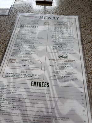 Menu photo 1 The Henry Carlsbad, CA