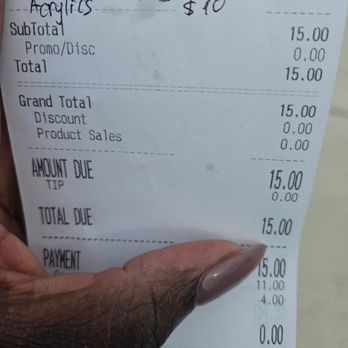 Pearl Nail Spa - 2nd day receipt - Nail Salons Near Me - Midlothian, Virginia