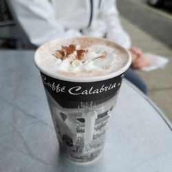 Café Calabria - Large hot chocolate milk with whipped cream (that I ruined before taking the picture lol)