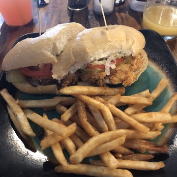 Flamingo A Go Go - Not bad... the bread was a little chewy, and the fries came out as plain instead of garlic Parmesan... oh well. - New American Near Me - New Orleans, Louisiana Flamingo A Go Go - Not bad... the bread was a little chewy, and the fries came out as plain instead of garlic Parmesan... oh well. - New American Near Me - New Orleans, Louisiana