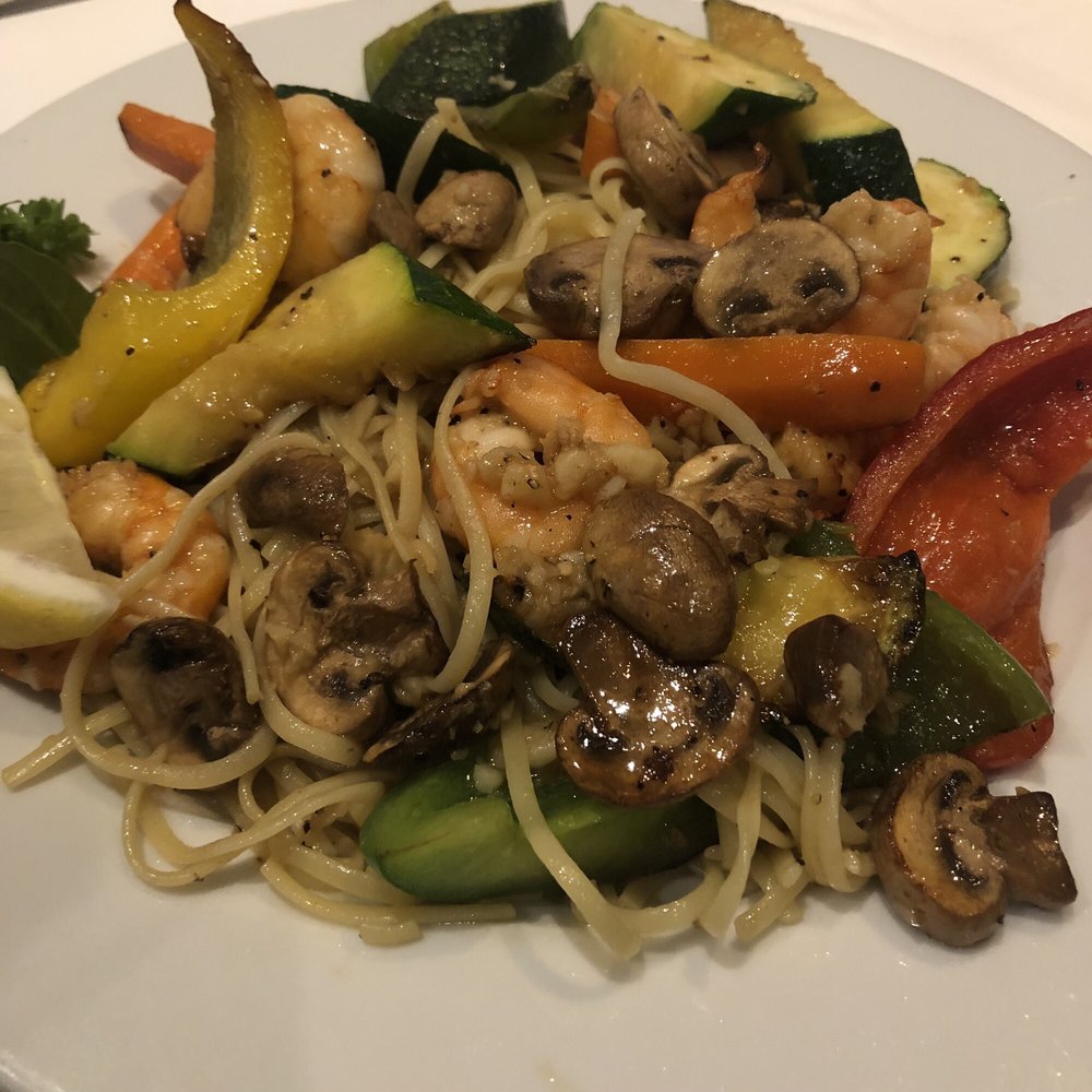Assaggio Bistro - Shrimp and veggies. - Italian Near Me - Honolulu, Hawaii Assaggio Bistro - Shrimp and veggies. - Italian Near Me - Honolulu, Hawaii