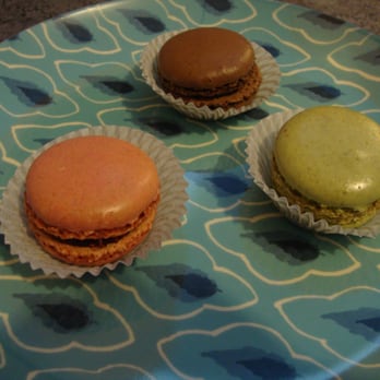 Whole Foods Market - The Rest, from Top-Right (CW) Chocolate, Pistachio, Raspberry French Macaroons.  August 23rd 2013 from WFM SouthGlenn. - Grocery Near Me - Centennial, Colorado
