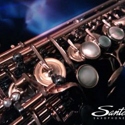 Sax Alley - Santee Soprano Saxophone Black Nickel 2C4 with Rose Gold Keys