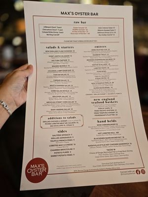 Menu photo 8 Max's Oyster Bar West Hartford, CT Menu photo 8 Max's Oyster Bar West Hartford, CT