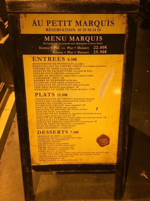 Menu photo 2 Au Petit Marquis Versailles, 78