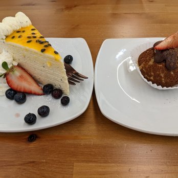 Doki Doki - Passion fruit crepe cake slice, Chocolate nutella puff - Desserts Near Me - Salt Lake City, Utah Doki Doki - Passion fruit crepe cake slice, Chocolate nutella puff - Desserts Near Me - Salt Lake City, Utah