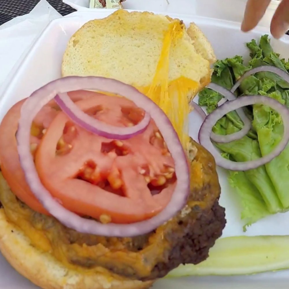 The Slab Outdoor Pub - All the fixins on my angus burger. The bun was amazing. Everything else, normal, no complaints. - Beer Gardens Near Me - Estes Park, Colorado The Slab Outdoor Pub - All the fixins on my angus burger. The bun was amazing. Everything else, normal, no complaints. - Beer Gardens Near Me - Estes Park, Colorado