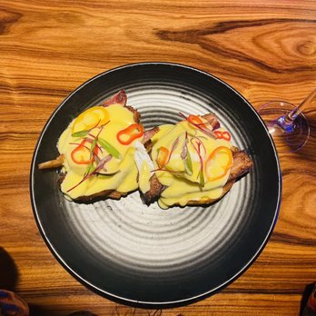 STK Steakhouse Bellevue - Smoked Pork Belly Benedict - Steakhouses Near Me - Bellevue, Washington