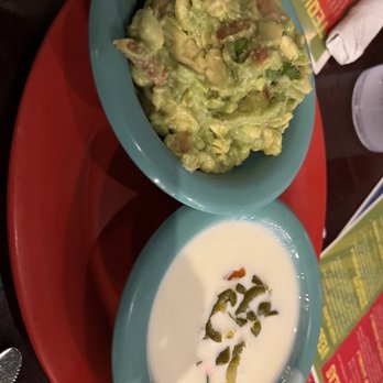 Cactus Cantina Mexican Grill - This is a small Cactus Guacamole and a small Jalapeno & Cheese Dip. It was perfect portion for our family of four. - Mexican Near Me - Orange Beach, Alabama