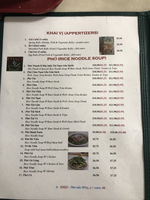 Menu photo 7 Pho Thanh Garden Grove, CA