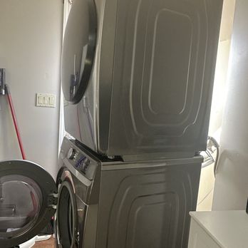 AB1 appliance repair - Left my machines like this, blocking my back door. Never returned and stole my money. - Appliances & Repair Near Me