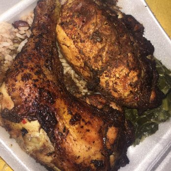 Jerk N Jive Caribbean Kitchen - 1/2 Jerk Chicken Dinner Collard Greens Fried Plantain - Caribbean Near Me - Frederick, Maryland Jerk N Jive Caribbean Kitchen - 1/2 Jerk Chicken Dinner Collard Greens Fried Plantain - Caribbean Near Me - Frederick, Maryland