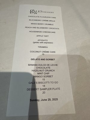 Menu photo 7 Gale's Pasadena, CA