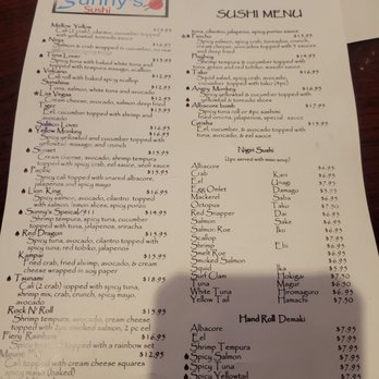 Sunny's Sushi - Menu - Sushi Bars Near Me - El Paso, Texas Sunny's Sushi - Menu - Sushi Bars Near Me - El Paso, Texas