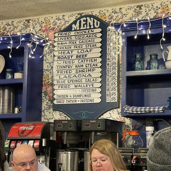 Blue Springs Cafe - On wall menu! - American Near Me - Highland, Illinois