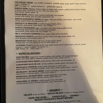 La Palapa - menu - Breakfast & Brunch Near Me - New York, New York