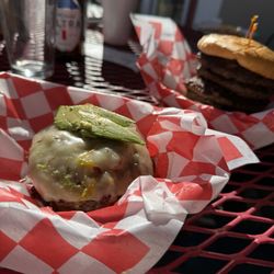 Pop's Burger Stand - Custom burger and sunny February day-- what a life!